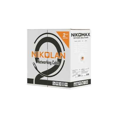 Кабель NIKOLAN U/UTP, 2 пары, Кат.5, 24 AWG, внутренний, LSZH 